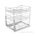 Organisateur de panier de rangement d'armoires de cuisine multifonctionnelle